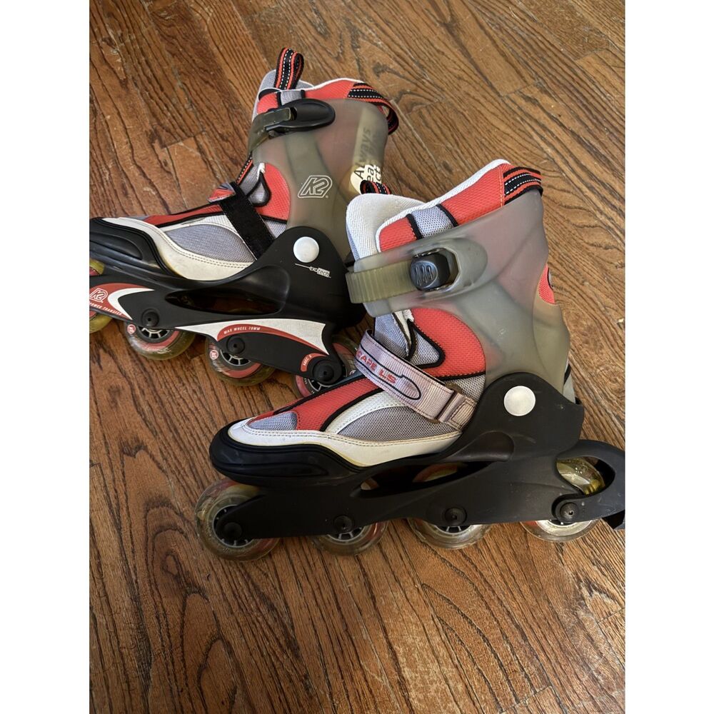 K2 Escape LS Agressive Inline Skates Grey and Red size 10 Y2K Vintage